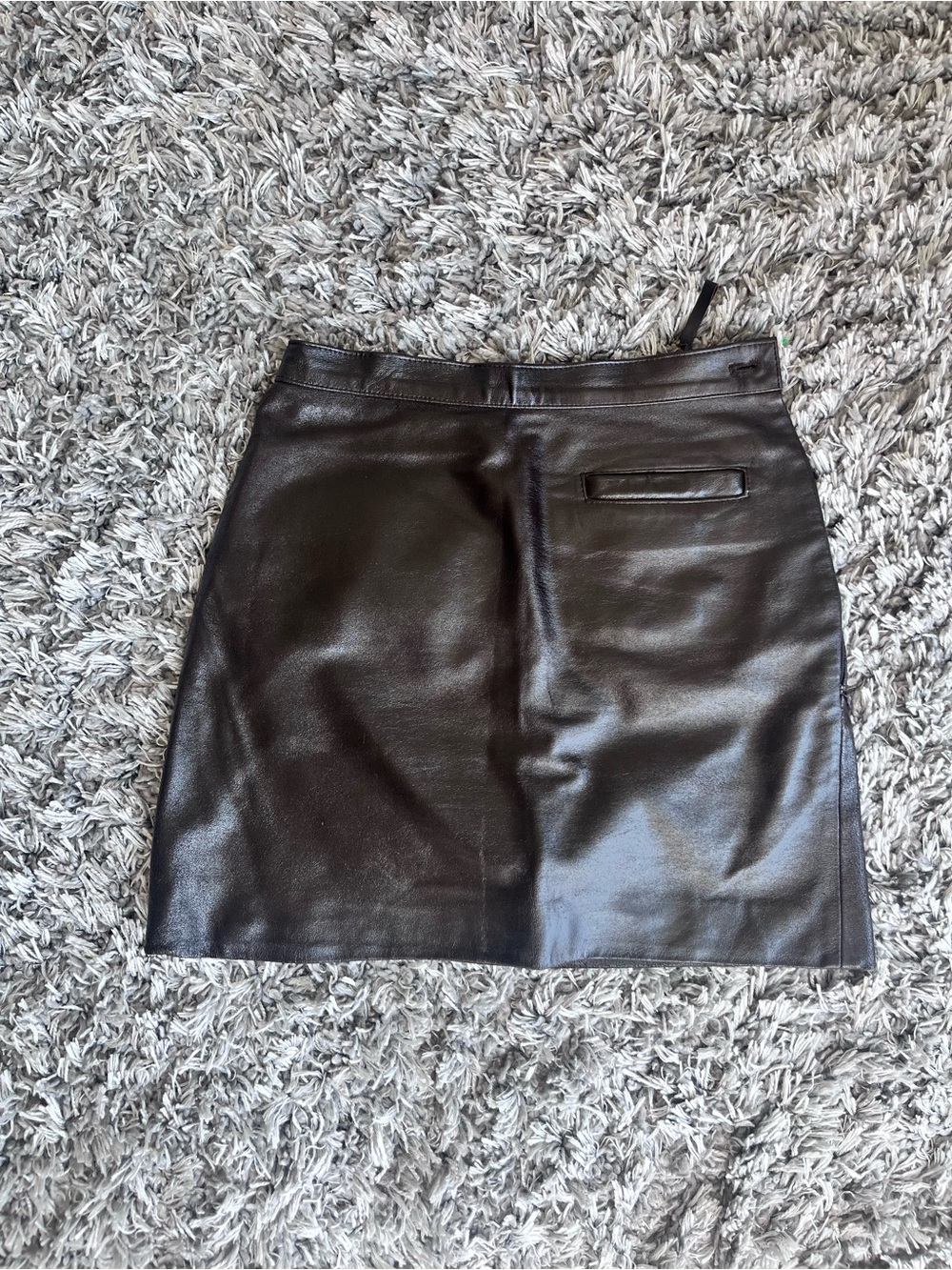 Miu Miu Vintage Genuine Leather Mini Skirt - Size IT 40 (US 4/6) - Picture 2 of 6